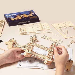 ROKR 若客 立体拼图模型  DIY拼装-伦敦桥【带灯款】