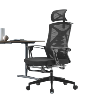 M92 人体工学椅电脑椅子 办公椅可躺老板椅学习椅电竞椅午休椅 M92曜黑+脚踏