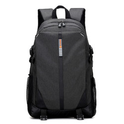 格比森双肩包男 2021新款初高中大学生书包大容量15.6英寸笔记本电脑背包 防泼水时尚休闲旅行包 灰黑色