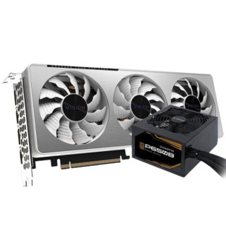 GIGABYTE 技嘉 GAMING系列 RTX 3070 雪鹰2.0 超频版 显卡 8GB 银色+技嘉 金牌 电源 750W