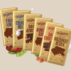 Whittaker's 惠特克 扁桃仁榛果榛子巧克力大板块新西兰原装进口坚果黑巧排块