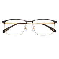 HAN 汉&essilor 依视路 HN42127 黑金色纯钛眼镜框+1.60折射率 防蓝光镜片