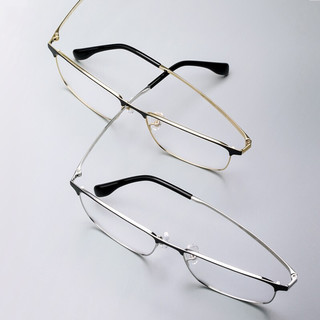 HAN 汉&essilor 依视路 HN42127 纯钛眼镜框+1.60折射率 防蓝光镜片