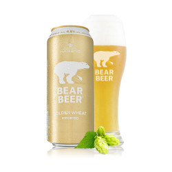 bearbeer豪铂熊金小麦白啤酒500ml24听整箱装德国进口