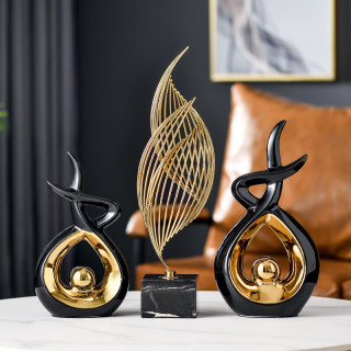 创意家居装饰品摆件现代简约客厅电视柜酒柜玄关办公室陶瓷工艺品开业