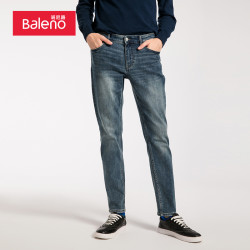 Baleno 班尼路 秋季新款弹力修身青年休闲长裤水洗牛仔裤男潮牌