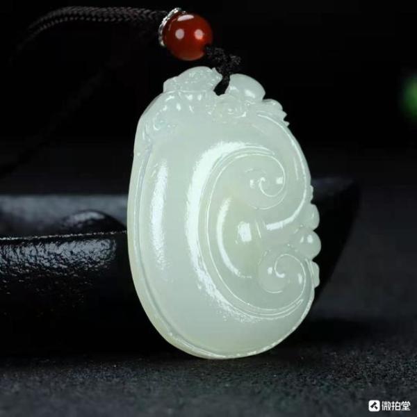 天然阿富汗青玉玉如意吊坠寓意吉祥如意健康平安