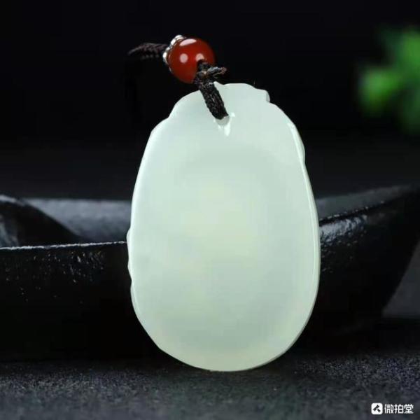天然阿富汗青玉玉如意吊坠 寓意吉祥如意 健康平安