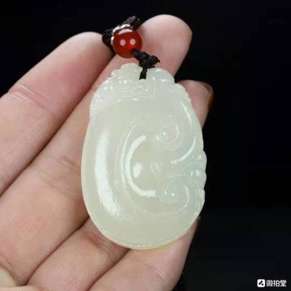 天然阿富汗青玉玉如意吊坠寓意吉祥如意健康平安