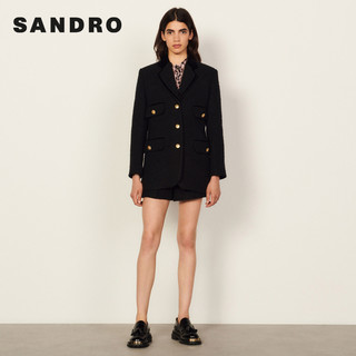 sandro2021秋冬新款女装质感单排扣镶边西装外套SFPVE00571