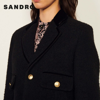 sandro2021秋冬新款女装质感单排扣镶边西装外套SFPVE00571