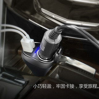 BULL 公牛 车载充电器 扩展口车充GNV-CD1181黑色12-24V双USB一拖三