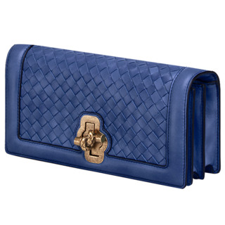 BOTTEGA VENETA 葆蝶家 KNOT系列 女士羊皮手拿包 489681VCKI14237 宝蓝色