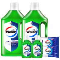 Walch 威露士 多用途消毒液套装 1L*2瓶+60ml*2瓶+10片*2包 青柠