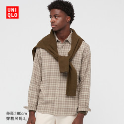 UNIQLO 优衣库 男装 法兰绒格子衬衫(长袖休闲初秋轻薄外套 ) 441778