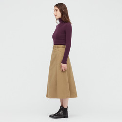 UNIQLO 优衣库 女装 棉质喇叭裙(初秋半身裙 附腰带 中长款 新品) 439560