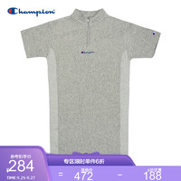 Champion 冠军春夏新款女士RW小LOGO半拉链卫衣连衣裙 牛津灰 M