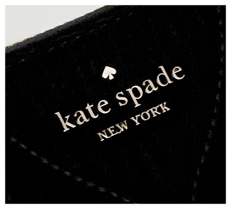 Kate Spade 凯特丝蓓 女士黑色绒布手拿钱包 WLRU5530 001