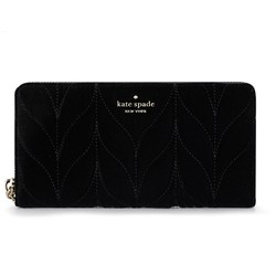 Kate Spade 凯特丝蓓 女士黑色绒布手拿钱包 WLRU5530 001