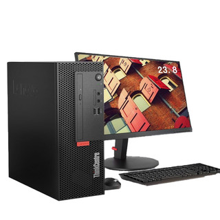 Lenovo 联想 ThinkCentre M720e 23英寸 商用台式机 黑色 (酷睿i3-9100、核芯显卡、4GB、128GB SSD+1TB HDD、风冷)