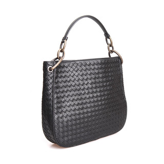 BOTTEGA VENETA 葆蝶家 女士牛皮单肩包 494119VO0AD1000 黑色 小号