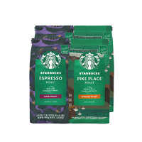 STARBUCKS 星巴克 家享咖啡阿拉比卡咖啡豆双口味组套800g（200g*4袋）可做48