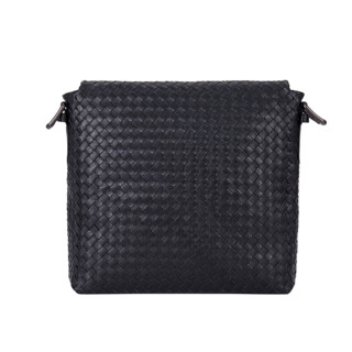 BOTTEGA VENETA 葆蝶家 男士牛皮单肩斜挎包 406275VQ1311000 黑色