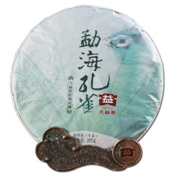 taetea大益普洱2014年生茶勐海孔雀茶饼357克饼勐海茶厂