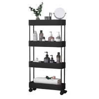 乐活时光 可移动式收纳架 黑色 四层 大号
