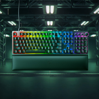 RAZER 雷蛇 猎魂光蛛V2 104键 有线机械键盘 黑色 段落光轴 RGB