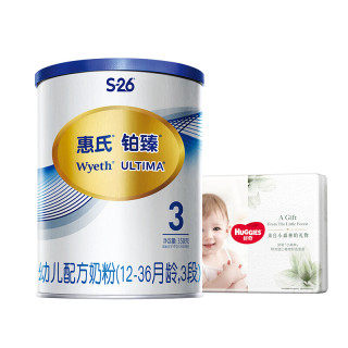Wyeth 惠氏 铂臻系列 幼儿奶粉 国行版 3段 350g+HUGGIES 好奇 心钻装系列 纸尿裤 XL4片 小森林款