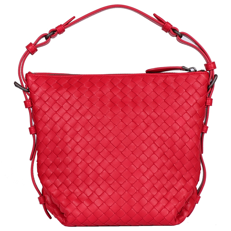 BOTTEGA VENETA 葆蝶家 女士羊皮手提包 489610V00166575 红色