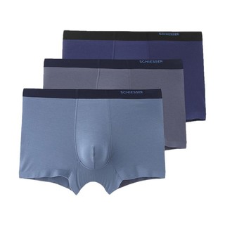 SCHIESSER 舒雅 男士平角内裤套装 E5-18575T 3条装(蓝色+蓝灰+藏青) XL
