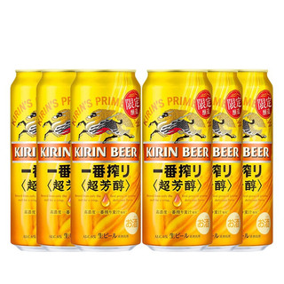 KIRIN 麒麟 啤酒组合装 500ml*6听（一番榨 超芳醇500ml*4听+澳门金啤500ml*2听）