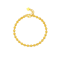 CHOW TAI SENG 周大生 G0HC0091 光砂珠足金手链 16cm 6.27g