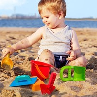 PLUS会员：Hape 儿童水上玩具 沙滩9件套