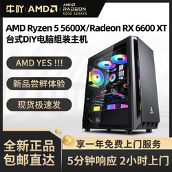 KOTIN 京天 AMD Ryzen 5 5600g/RX 6600 XT 8G 游戏主机台式机DIY电脑组装机