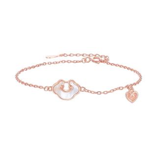 chowtaiseng周大生s1hc0044祥云925银镀金母贝手链17cm