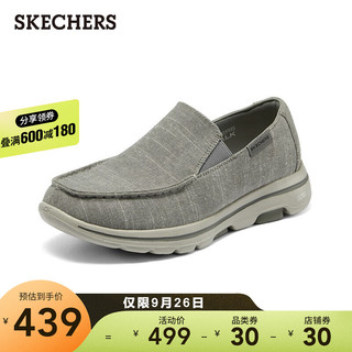 SKECHERS 斯凯奇 Skechers斯凯奇舒乐步软底缓震休闲套脚懒人鞋纯色坡跟男士健步鞋216026 灰色/GRY 41