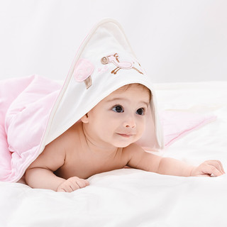 Purcotton 全棉时代 婴儿针织抱被 粉色小马 90*90cm