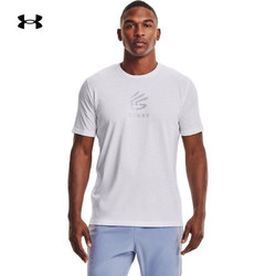 UNDER ARMOUR 安德玛 官方UA库里Curry  男子篮球运动短袖T恤1362819 白色100 L