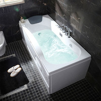 英皇 独立式冲浪按摩浴缸小户型家用成人浴池简约方形亚克力浴缸