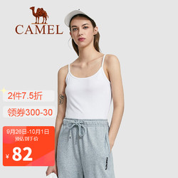 CAMEL 骆驼 女装 背心女2021跑步健身吊带外穿女显胸小 W1XI5E114 白色XL