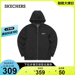 SKECHERS 斯凯奇 Skechers斯凯奇2021秋冬新款男百搭宽松舒适印花连帽套头卫衣长袖