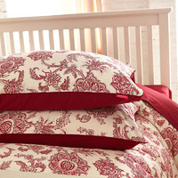 柳庭 家纺 纯棉枕头套一对装 红瓷 48x74cm