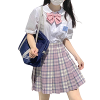 春日制服部 醉花眠 JK制服 女士格裙 粉紫色 42cm S