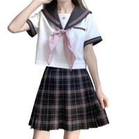 春日制服部 槐夏桜 JK制服 女士格裙 黑粉色 42cm S