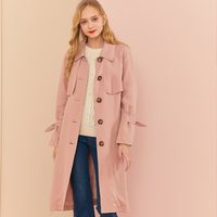 E.LAND 女士中长款风衣 EEJT949C1M25