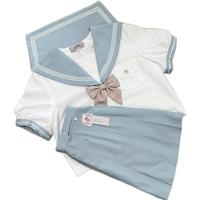 春日制服部 清露高 JK制服 水手服 女士夏服上衣 浅蓝领白色 M