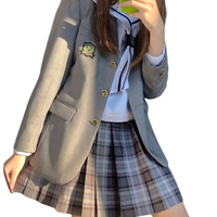 春日制服部 淞砚 JK制服 女士格裙 黑灰色 42cm S